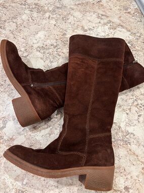 Brown Suede Tall Boot